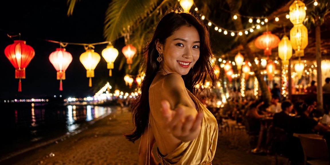 Người dùng thư giãn tại phố đèn lồng Hội An sau khi tìm được câu trả lời trong FAQ bl55